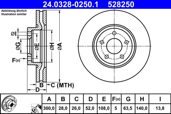 ATE 24.0328-0250.1 - Əyləc Diski furqanavto.az