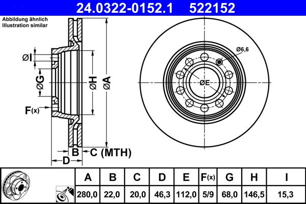 ATE 24.0322-0152.1 - Əyləc Diski furqanavto.az