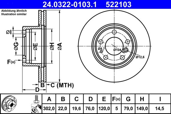 ATE 24.0322-0103.1 - Əyləc Diski furqanavto.az