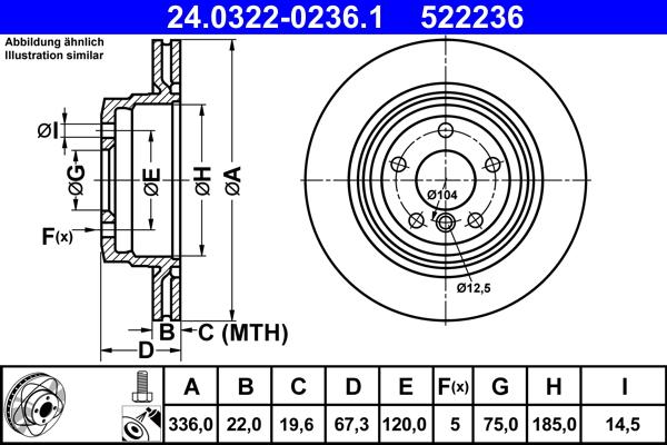 ATE 24.0322-0236.1 - Əyləc Diski furqanavto.az