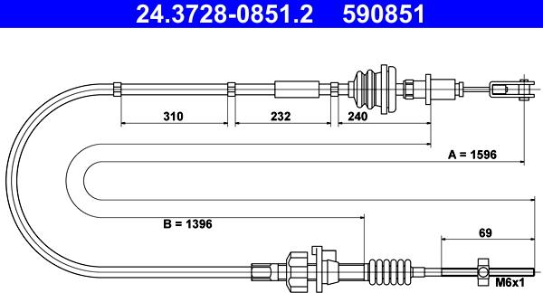 ATE 24.3728-0851.2 - Debriyaj kabeli furqanavto.az