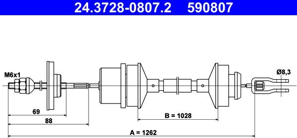 ATE 24.3728-0807.2 - Debriyaj kabeli furqanavto.az