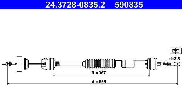 ATE 24.3728-0835.2 - Debriyaj kabeli www.furqanavto.az