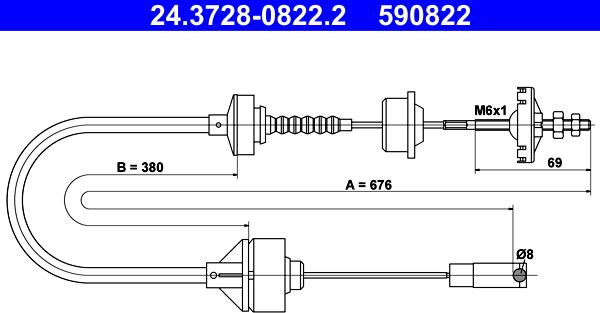 ATE 24.3728-0822.2 - Debriyaj kabeli furqanavto.az