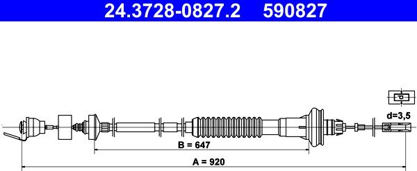 ATE 24.3728-0827.2 - Debriyaj kabeli furqanavto.az