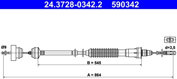 ATE 24.3728-0342.2 - Debriyaj kabeli furqanavto.az