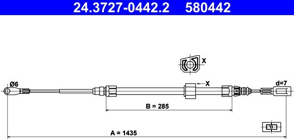 ATE 24.3727-0442.2 - Kabel, dayanacaq əyləci furqanavto.az