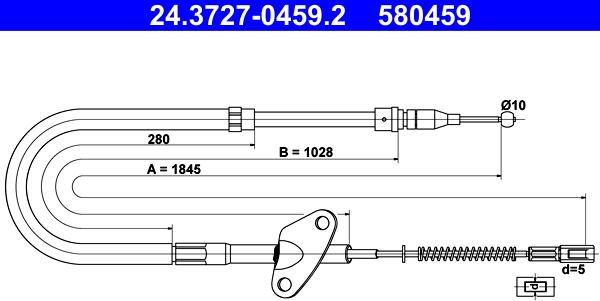 ATE 24.3727-0459.2 - Kabel, dayanacaq əyləci furqanavto.az