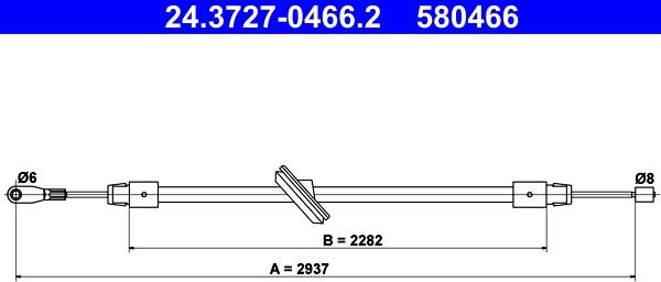 ATE 24.3727-0466.2 - Kabel, dayanacaq əyləci furqanavto.az