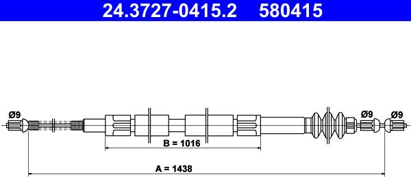 ATE 24.3727-0415.2 - Kabel, dayanacaq əyləci furqanavto.az