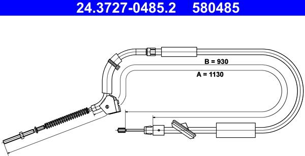 ATE 24.3727-0485.2 - Kabel, dayanacaq əyləci furqanavto.az