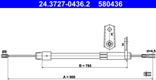 ATE 24.3727-0436.2 - Kabel, dayanacaq əyləci furqanavto.az