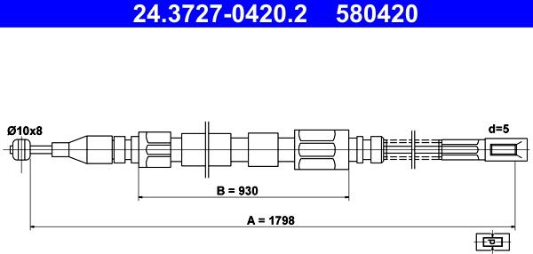 ATE 24.3727-0420.2 - Kabel, dayanacaq əyləci furqanavto.az