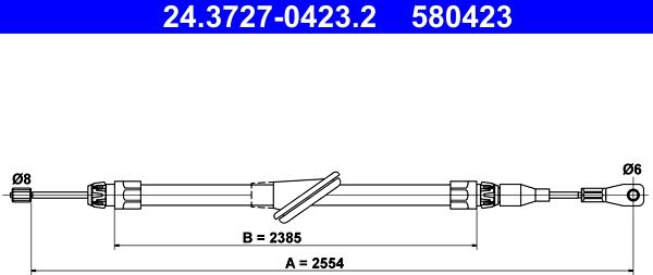 ATE 24.3727-0423.2 - Kabel, dayanacaq əyləci furqanavto.az