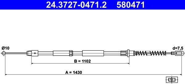 ATE 24.3727-0471.2 - Kabel, dayanacaq əyləci furqanavto.az