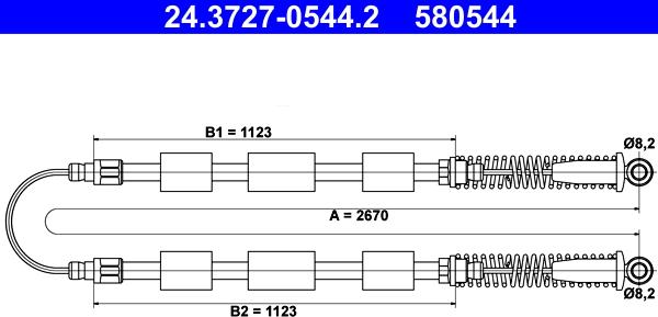 ATE 24.3727-0544.2 - Kabel, dayanacaq əyləci furqanavto.az