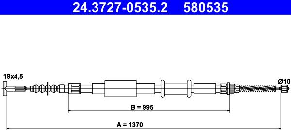 ATE 24.3727-0535.2 - Kabel, dayanacaq əyləci furqanavto.az