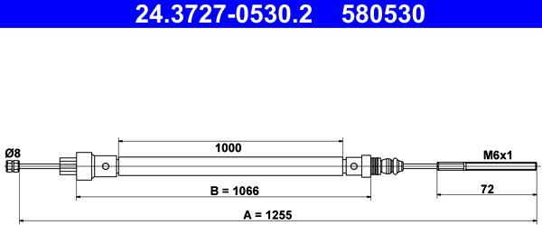 ATE 24.3727-0530.2 - Kabel, dayanacaq əyləci furqanavto.az