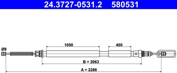 ATE 24.3727-0531.2 - Kabel, dayanacaq əyləci furqanavto.az