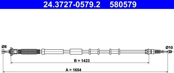 ATE 24.3727-0579.2 - Kabel, dayanacaq əyləci furqanavto.az