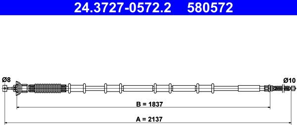 ATE 24.3727-0572.2 - Kabel, dayanacaq əyləci furqanavto.az