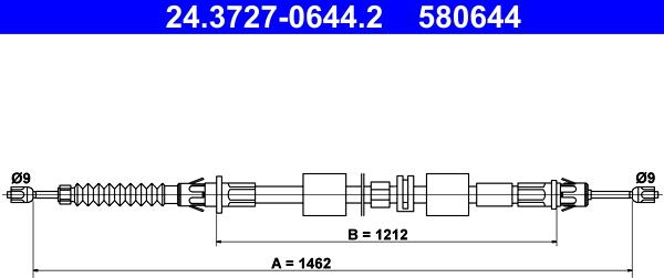 ATE 24.3727-0644.2 - Kabel, dayanacaq əyləci furqanavto.az