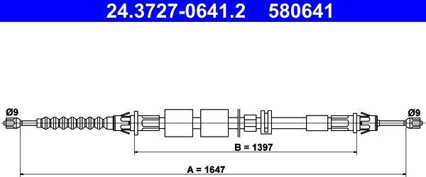 ATE 24.3727-0641.2 - Kabel, dayanacaq əyləci furqanavto.az