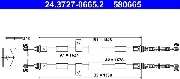 ATE 24.3727-0665.2 - Kabel, dayanacaq əyləci furqanavto.az