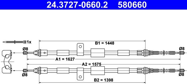 ATE 24.3727-0660.2 - Kabel, dayanacaq əyləci furqanavto.az