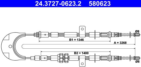 ATE 24.3727-0623.2 - Kabel, dayanacaq əyləci furqanavto.az