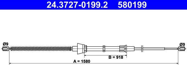 ATE 24.3727-0199.2 - Kabel, dayanacaq əyləci furqanavto.az