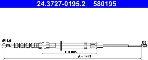 ATE 24.3727-0195.2 - Kabel, dayanacaq əyləci furqanavto.az