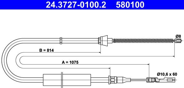 ATE 24.3727-0100.2 - Kabel, dayanacaq əyləci furqanavto.az