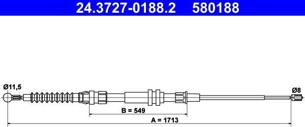 ATE 24.3727-0188.2 - Kabel, dayanacaq əyləci furqanavto.az