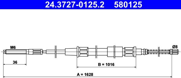 ATE 24.3727-0125.2 - Kabel, dayanacaq əyləci furqanavto.az