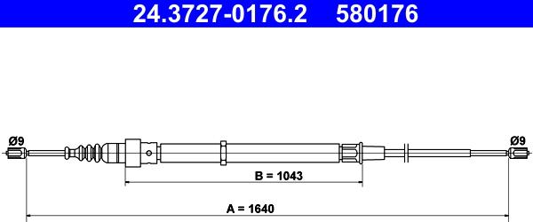 ATE 24.3727-0176.2 - Kabel, dayanacaq əyləci furqanavto.az