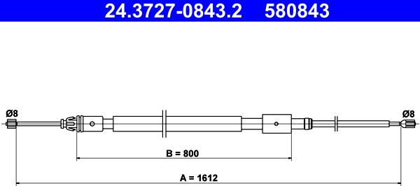 ATE 24.3727-0843.2 - Kabel, dayanacaq əyləci furqanavto.az