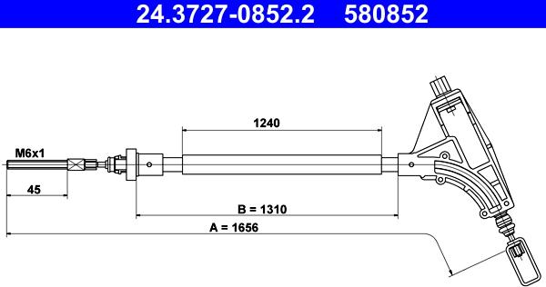 ATE 24.3727-0852.2 - Kabel, dayanacaq əyləci furqanavto.az