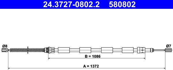 ATE 24.3727-0802.2 - Kabel, dayanacaq əyləci furqanavto.az