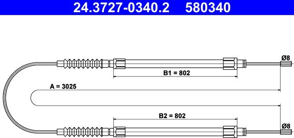 ATE 24.3727-0340.2 - Kabel, dayanacaq əyləci furqanavto.az