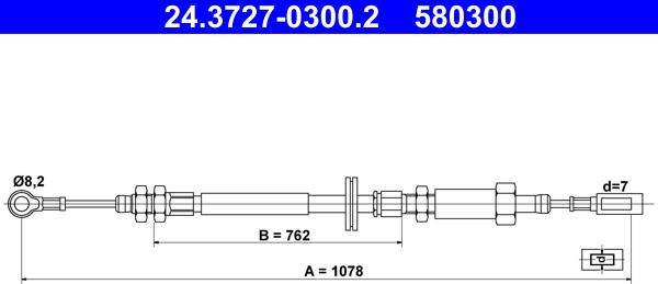 ATE 24.3727-0300.2 - Kabel, dayanacaq əyləci furqanavto.az