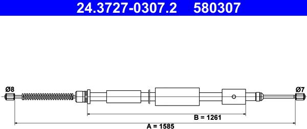 ATE 24.3727-0307.2 - Kabel, dayanacaq əyləci furqanavto.az