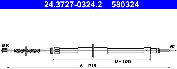 ATE 24.3727-0324.2 - Kabel, dayanacaq əyləci furqanavto.az