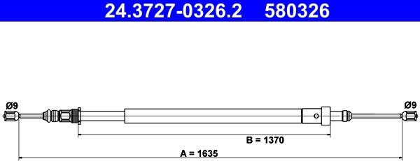 ATE 24.3727-0326.2 - Kabel, dayanacaq əyləci furqanavto.az