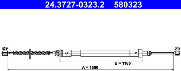 ATE 24.3727-0323.2 - Kabel, dayanacaq əyləci furqanavto.az