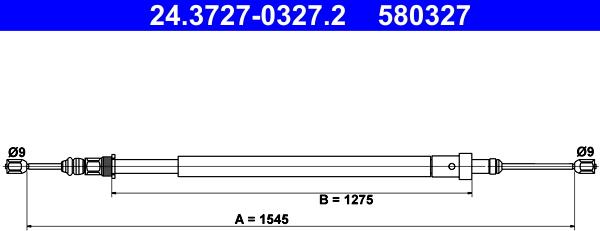 ATE 24.3727-0327.2 - Kabel, dayanacaq əyləci furqanavto.az