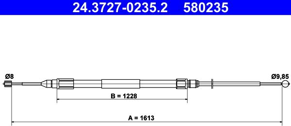 ATE 24.3727-0235.2 - Kabel, dayanacaq əyləci furqanavto.az