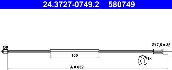 ATE 24.3727-0749.2 - Kabel, dayanacaq əyləci furqanavto.az