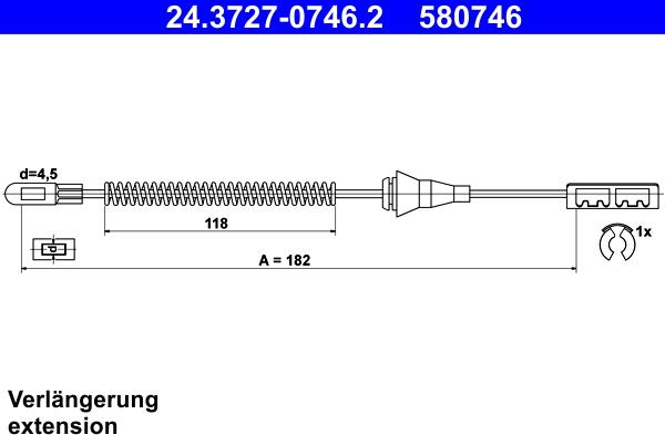 ATE 24.3727-0746.2 - Kabel, dayanacaq əyləci furqanavto.az