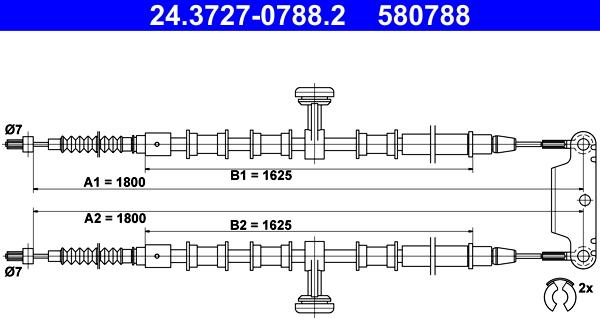 ATE 24.3727-0788.2 - Kabel, dayanacaq əyləci furqanavto.az